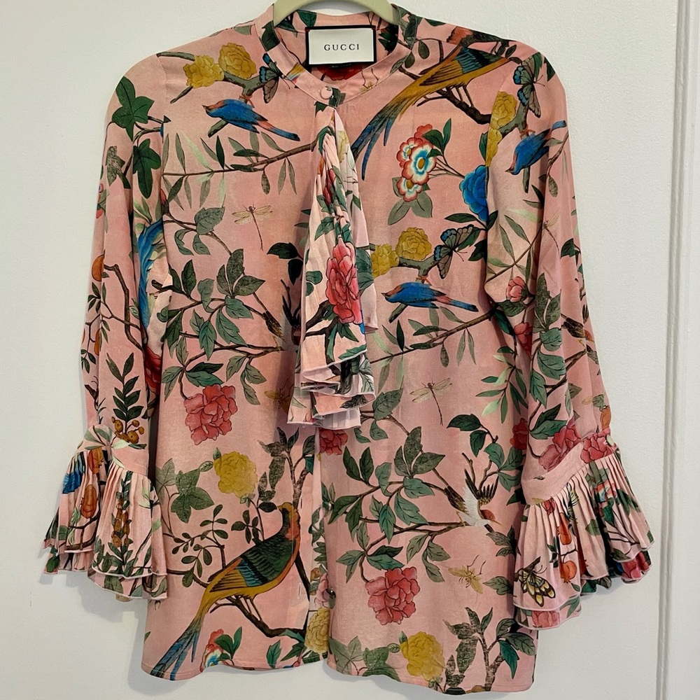 COPY - Gucci Pink Silk Floral Blouse